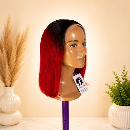 Red Ombre Straight Bob