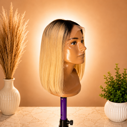 12” Bob Honey Blonde/ Natural Black Raw /HD Lace